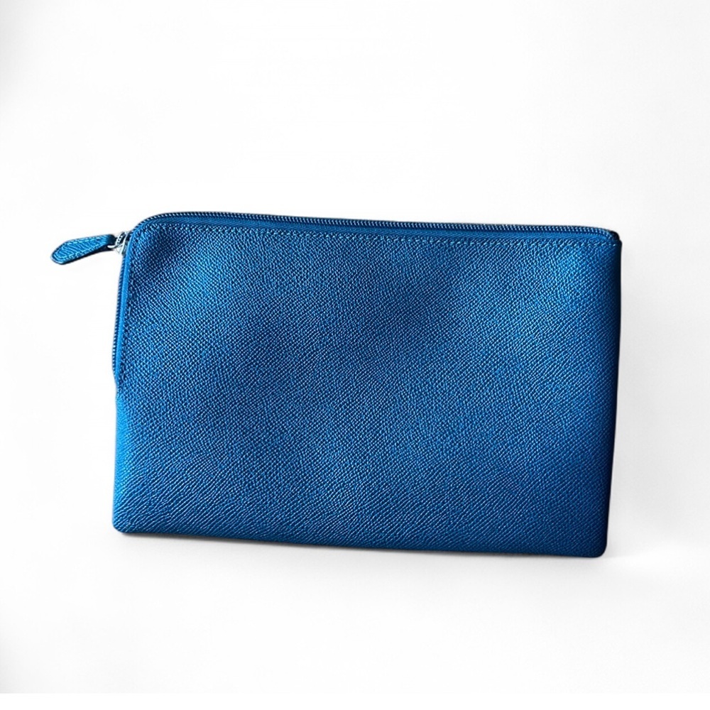 Coach Blue Tote with Matching Pouch - Picture 3 of 6